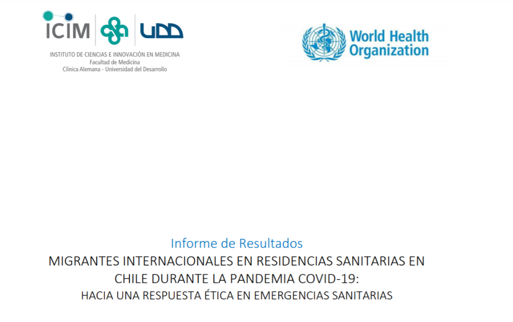 Publicación Informe sobre atención de salud de migrantes internacionales en residencias sanitarias en contexto de pandemia por SARS-CoV-2