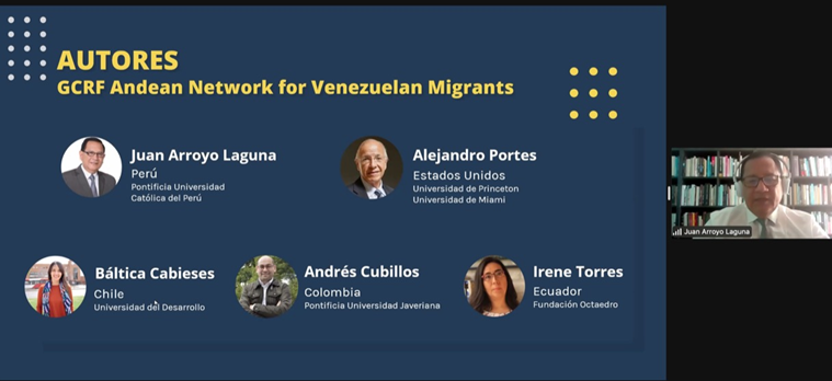 Participación investigadora PROESSA en Webinar presentación Libro sobre migración venezonala en los Andes.