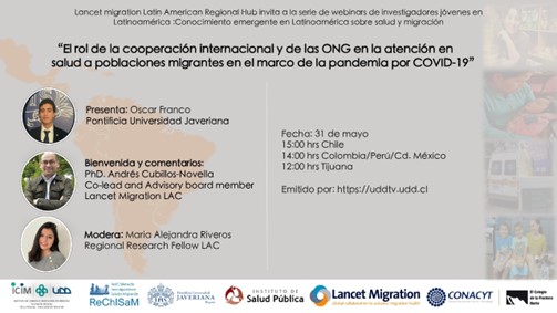 Webinar de Lancet Migration sobre rol de cooperación internacional y de las ONG en atención de migrantes