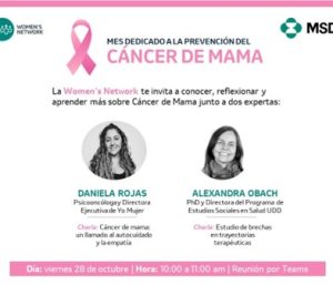 Participación investigadora PROESSA UDD en Webinar de Women´s Network sobre cáncer de mama
