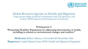 Participación investigadora de CeSGI en Global consultation health of migrants de OMS